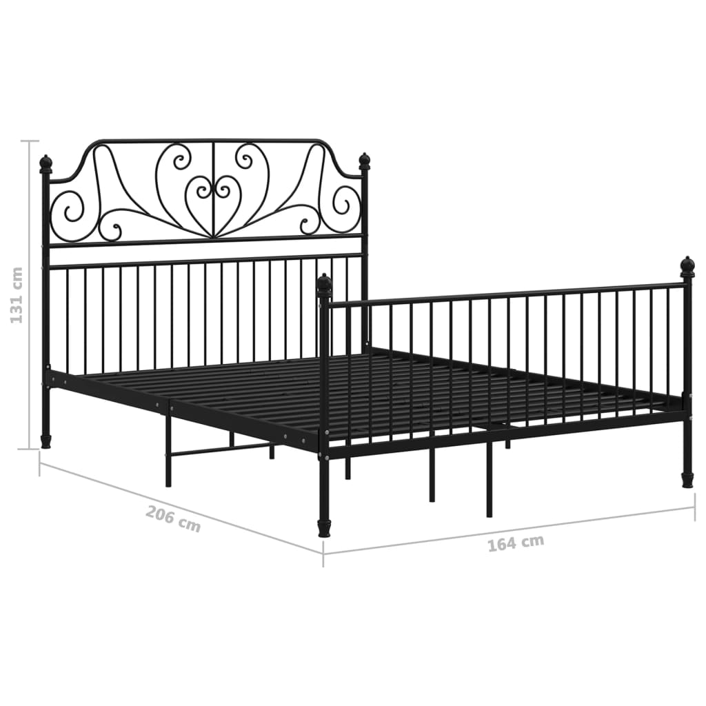 Bedframe metaal zwart 160x200 cm is nu te koop bij PeponiXL, paradijselijk wonen!