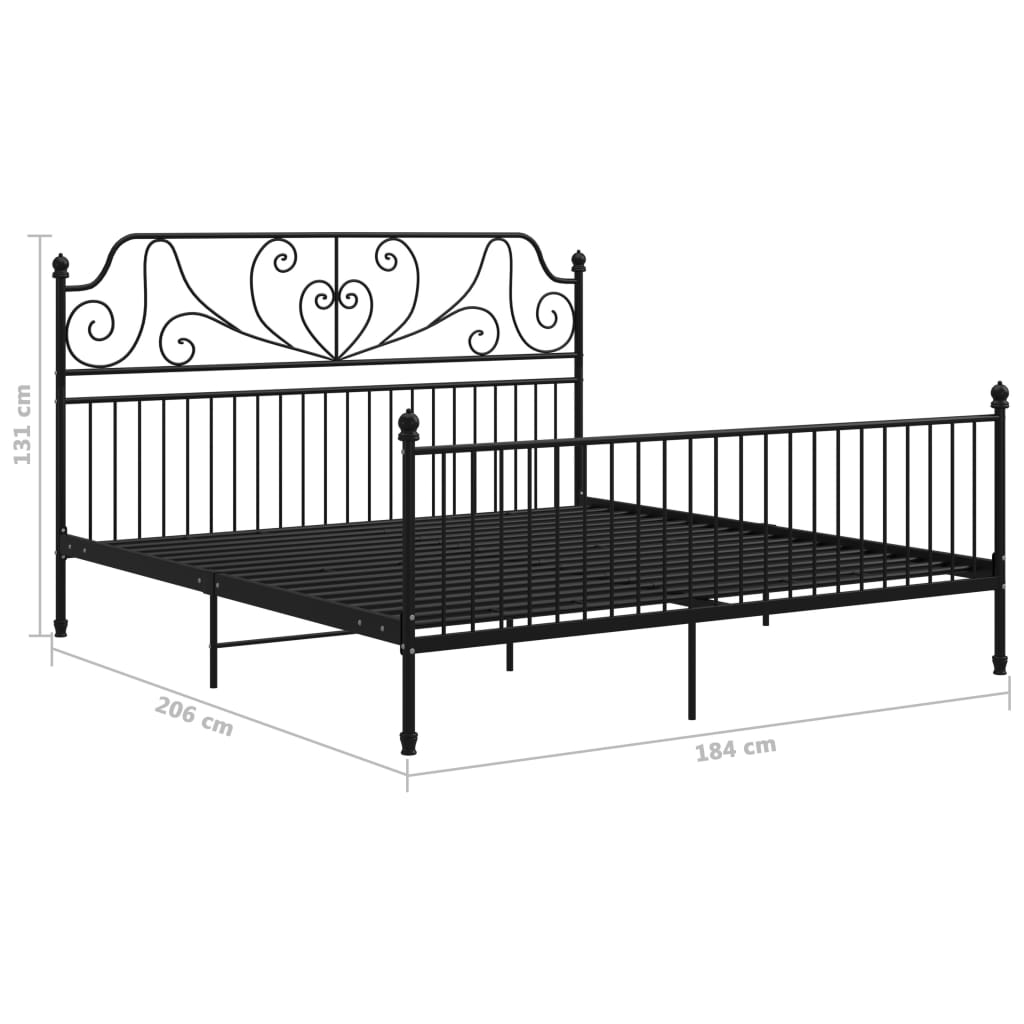 Bedframe metaal zwart 180x200 cm is nu te koop bij PeponiXL, paradijselijk wonen!