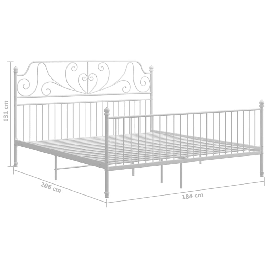 Bedframe metaal wit 180x200 cm is nu te koop bij PeponiXL, paradijselijk wonen!