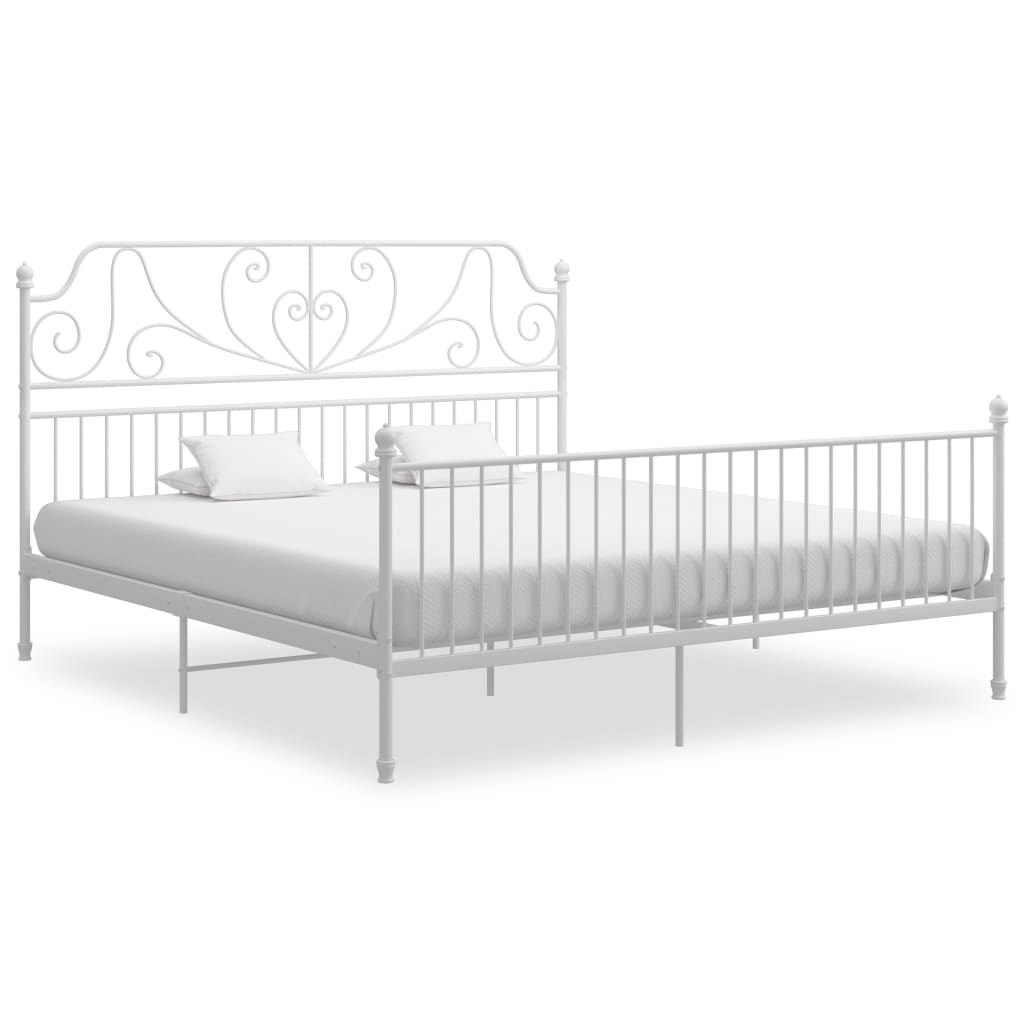 Bedframe metaal wit 200x200 cm is nu te koop bij PeponiXL, paradijselijk wonen!