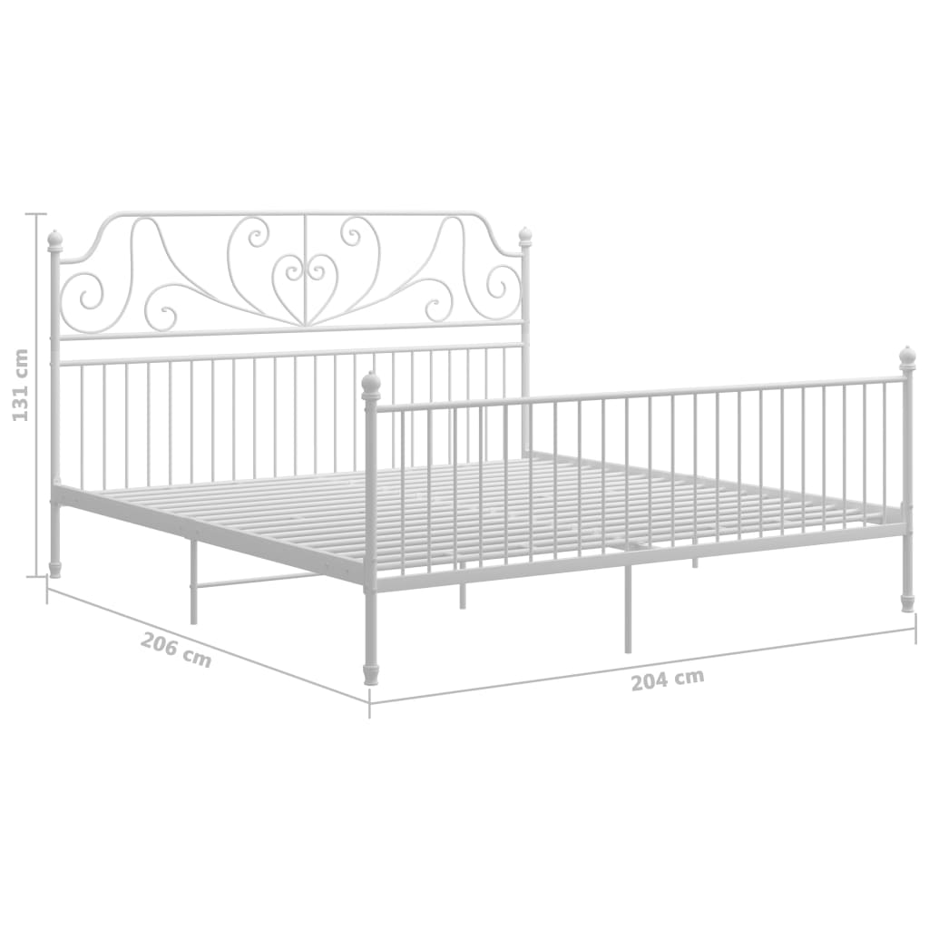 Bedframe metaal wit 200x200 cm is nu te koop bij PeponiXL, paradijselijk wonen!
