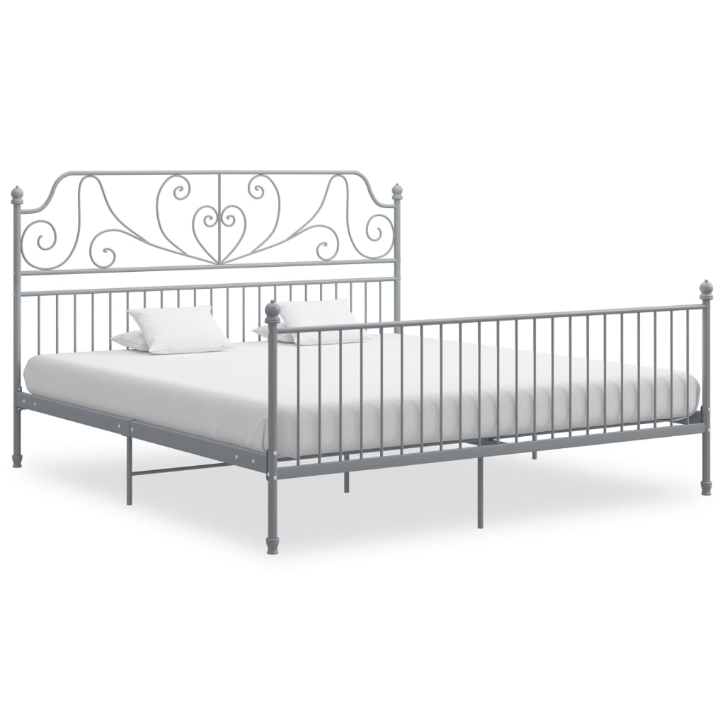 Bedframe metaal grijs 200x200 cm is nu te koop bij PeponiXL, paradijselijk wonen!