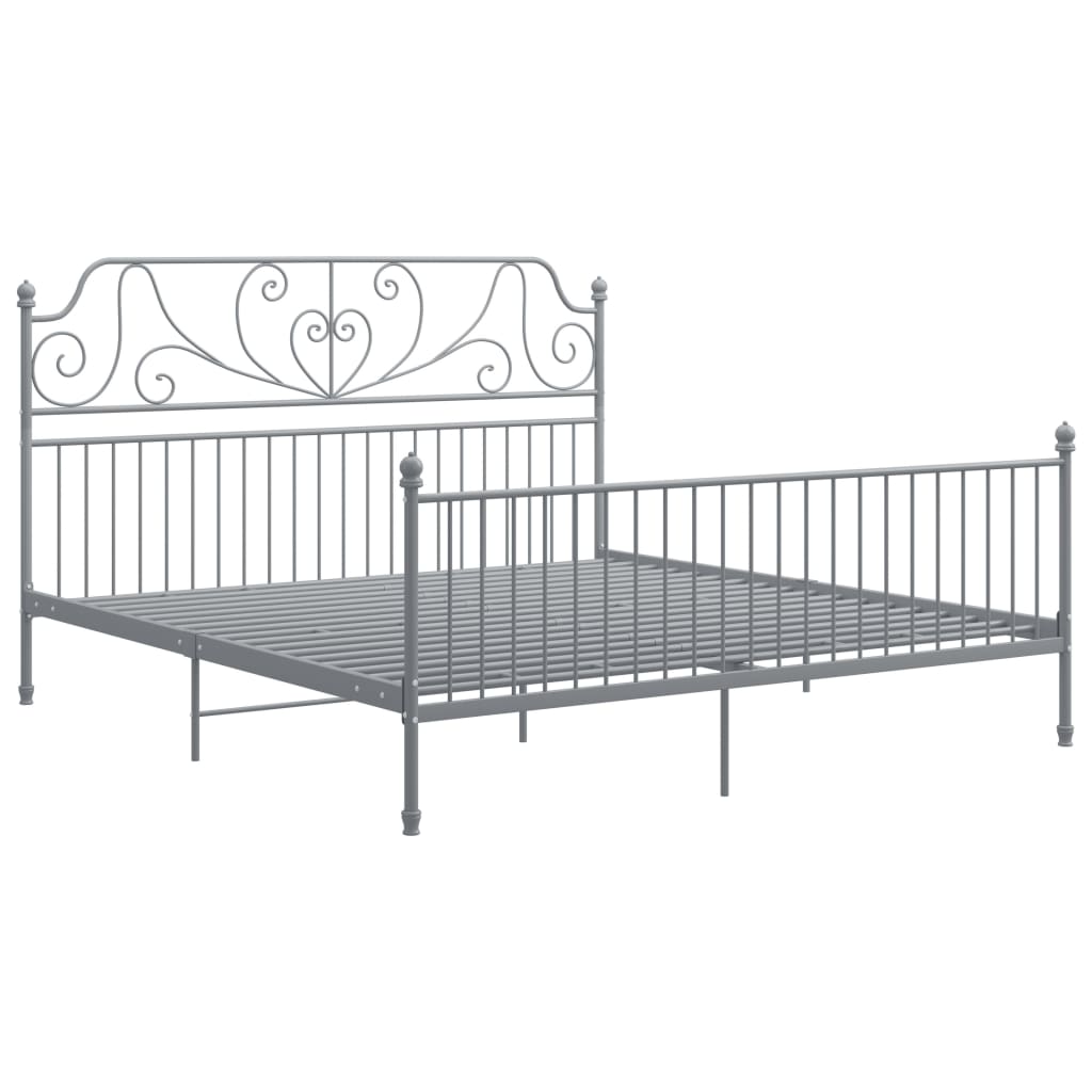 Bedframe metaal grijs 200x200 cm is nu te koop bij PeponiXL, paradijselijk wonen!