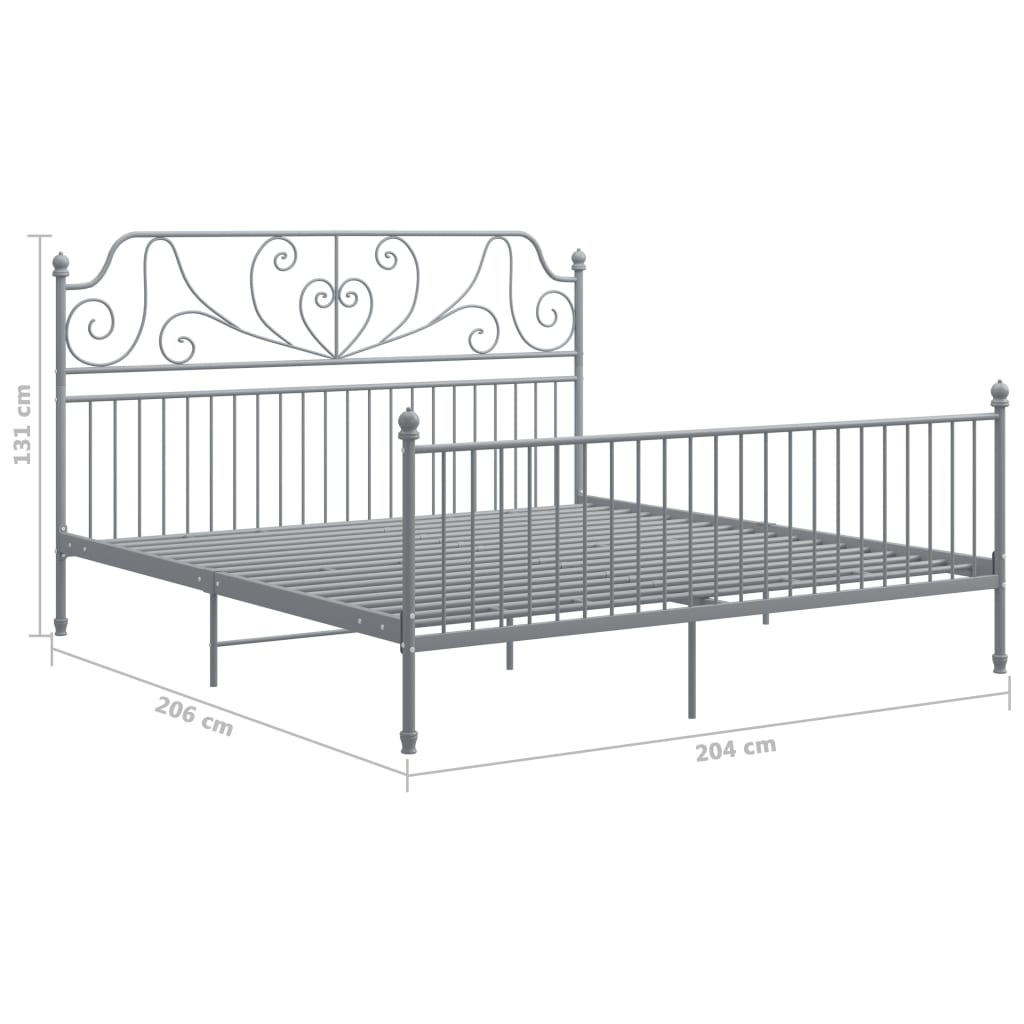 Bedframe metaal grijs 200x200 cm is nu te koop bij PeponiXL, paradijselijk wonen!