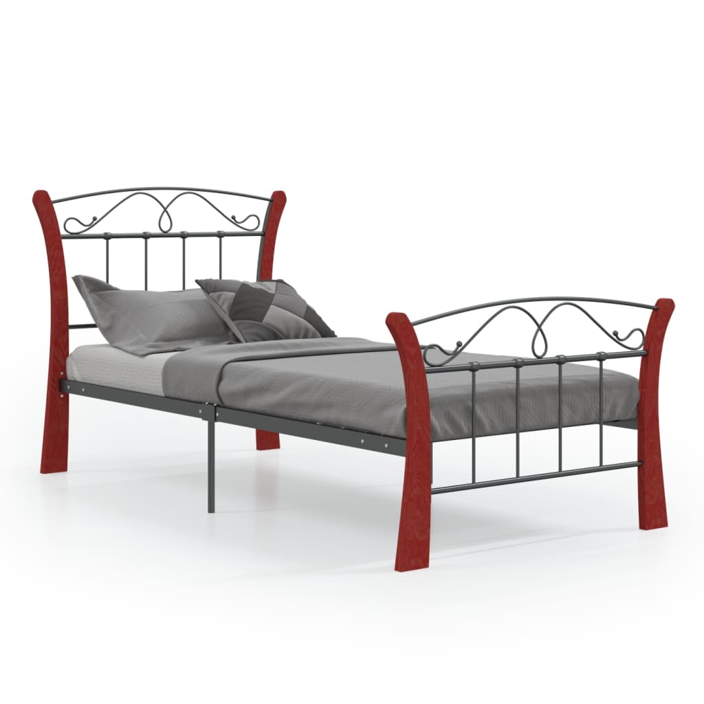 Bedframe metaal zwart 90x200 cm is nu te koop bij PeponiXL, paradijselijk wonen!
