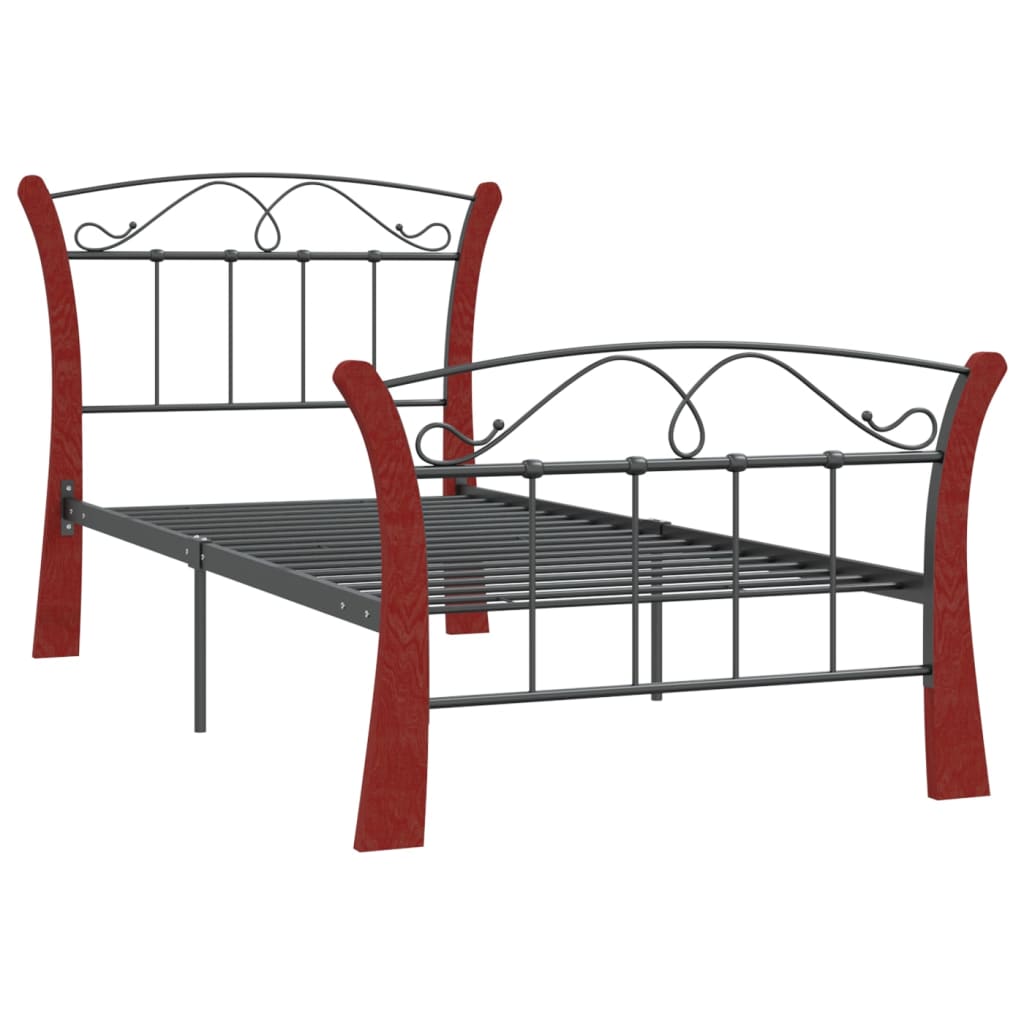 Bedframe metaal zwart 90x200 cm is nu te koop bij PeponiXL, paradijselijk wonen!