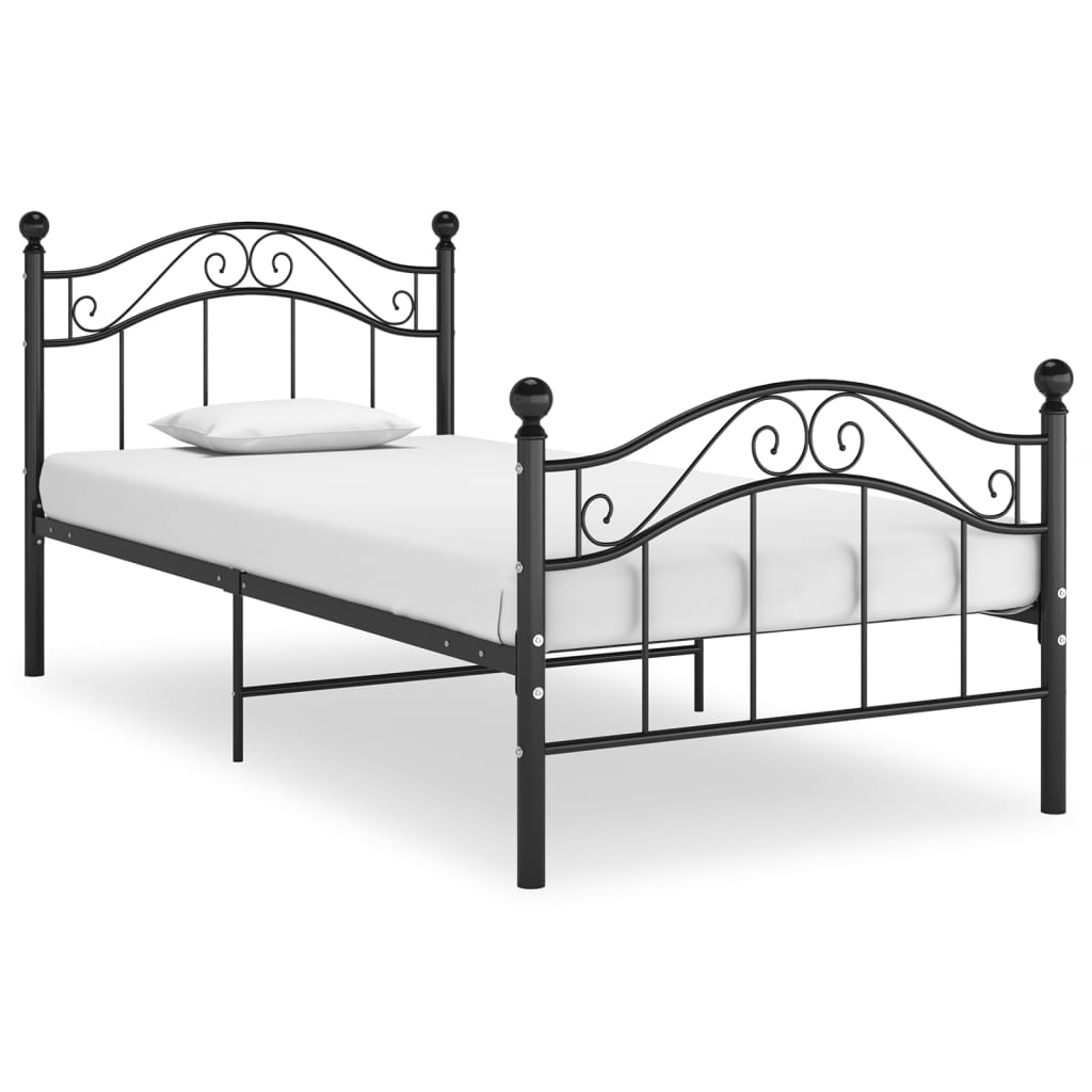 Bedframe metaal zwart 90x200 cm is nu te koop bij PeponiXL, paradijselijk wonen!