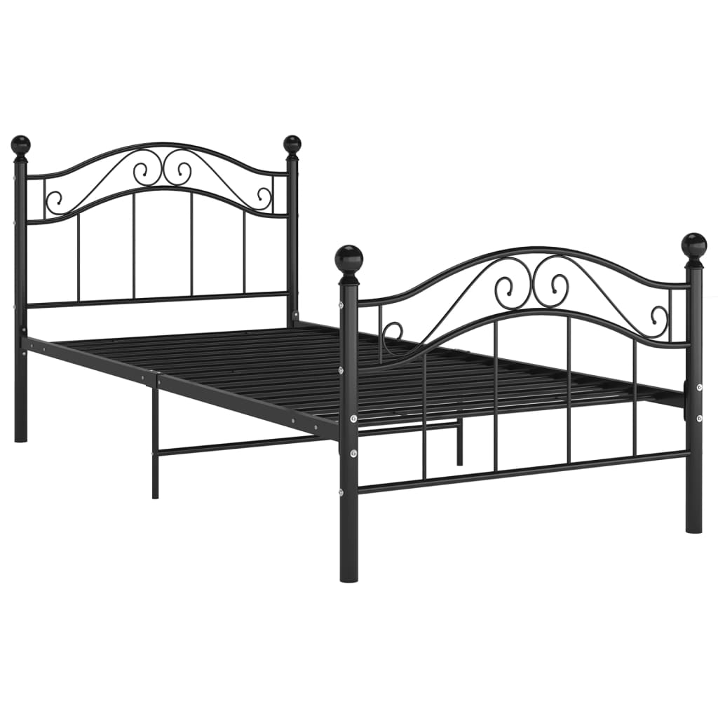 Bedframe metaal zwart 90x200 cm is nu te koop bij PeponiXL, paradijselijk wonen!