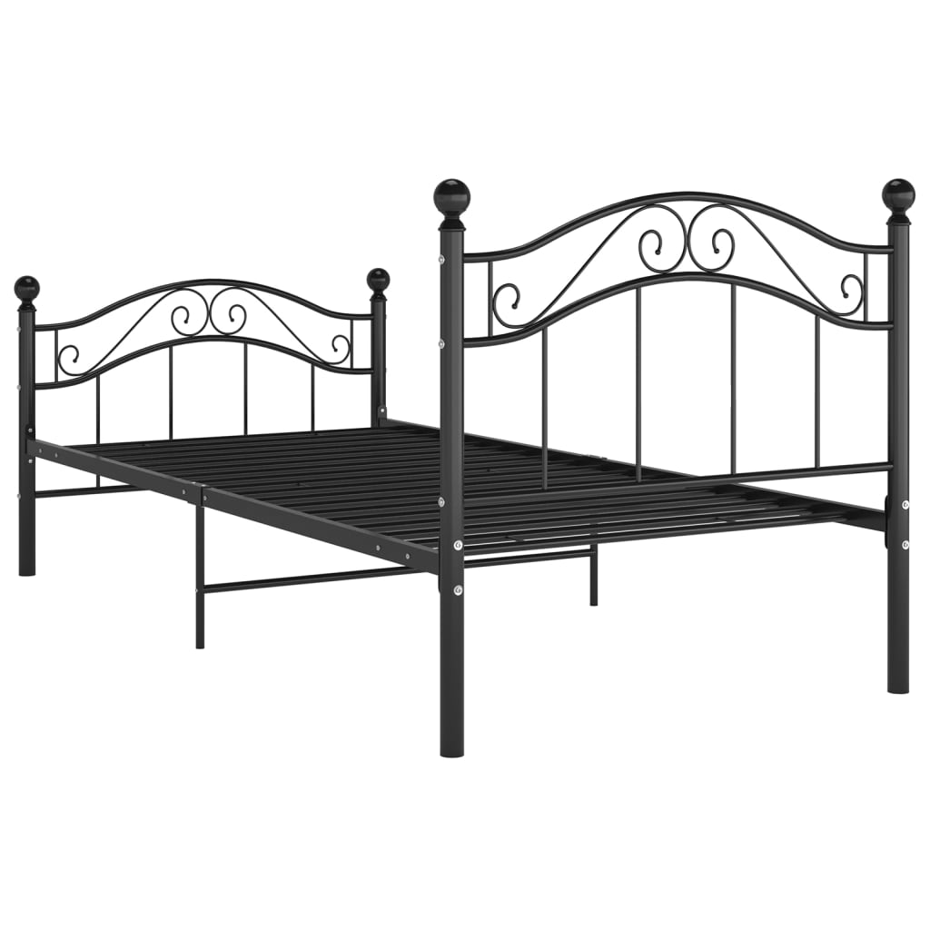 Bedframe metaal zwart 90x200 cm is nu te koop bij PeponiXL, paradijselijk wonen!