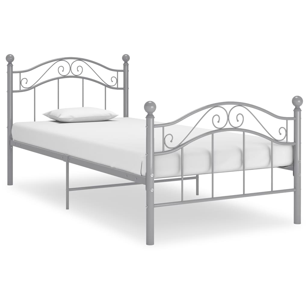 Bedframe metaal grijs 90x200 cm is nu te koop bij PeponiXL, paradijselijk wonen!