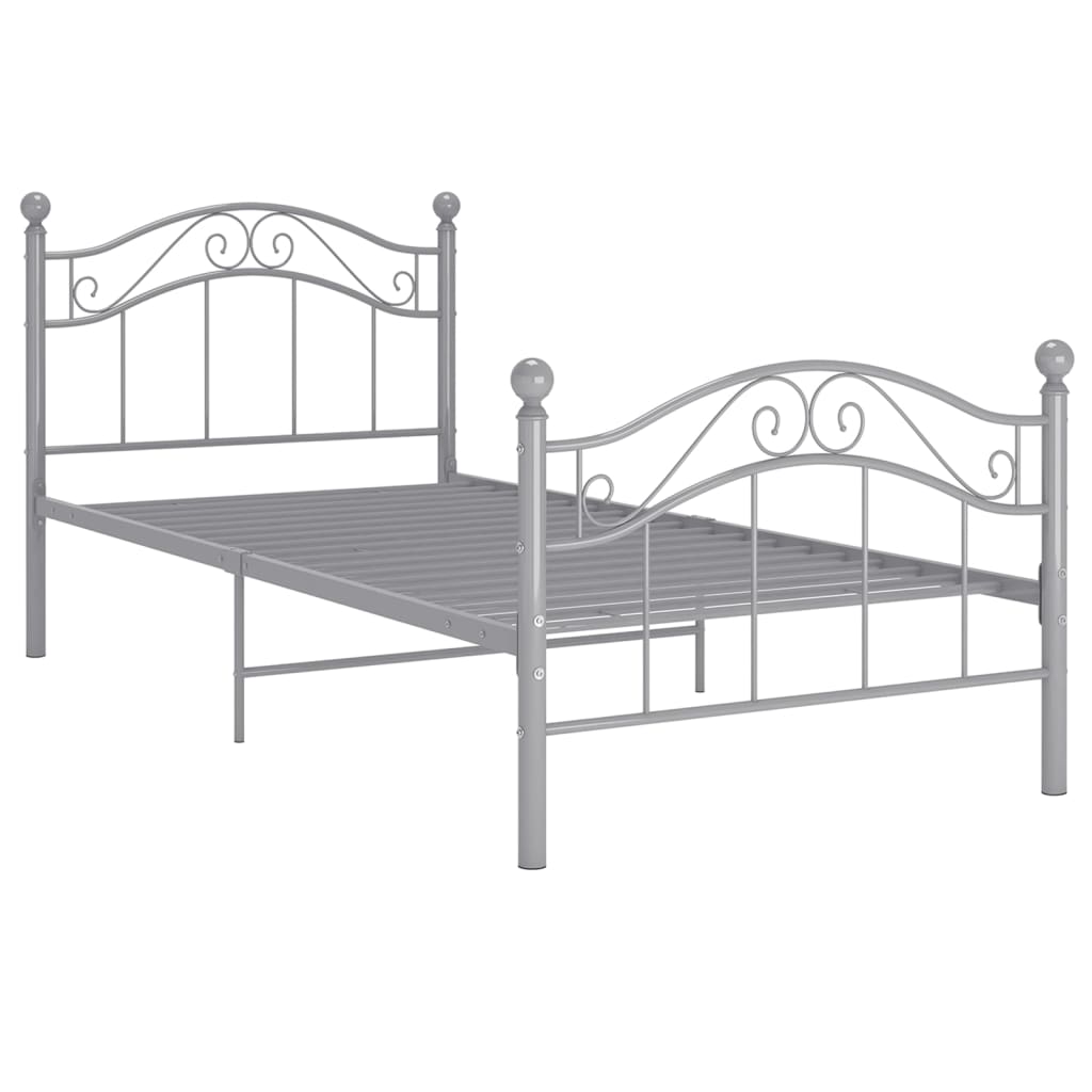 Bedframe metaal grijs 90x200 cm is nu te koop bij PeponiXL, paradijselijk wonen!