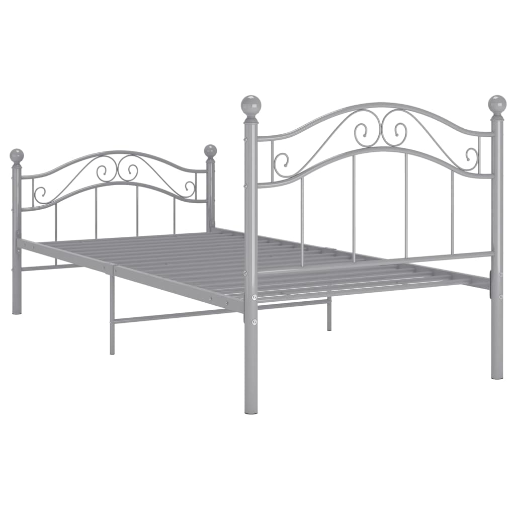 Bedframe metaal grijs 90x200 cm is nu te koop bij PeponiXL, paradijselijk wonen!