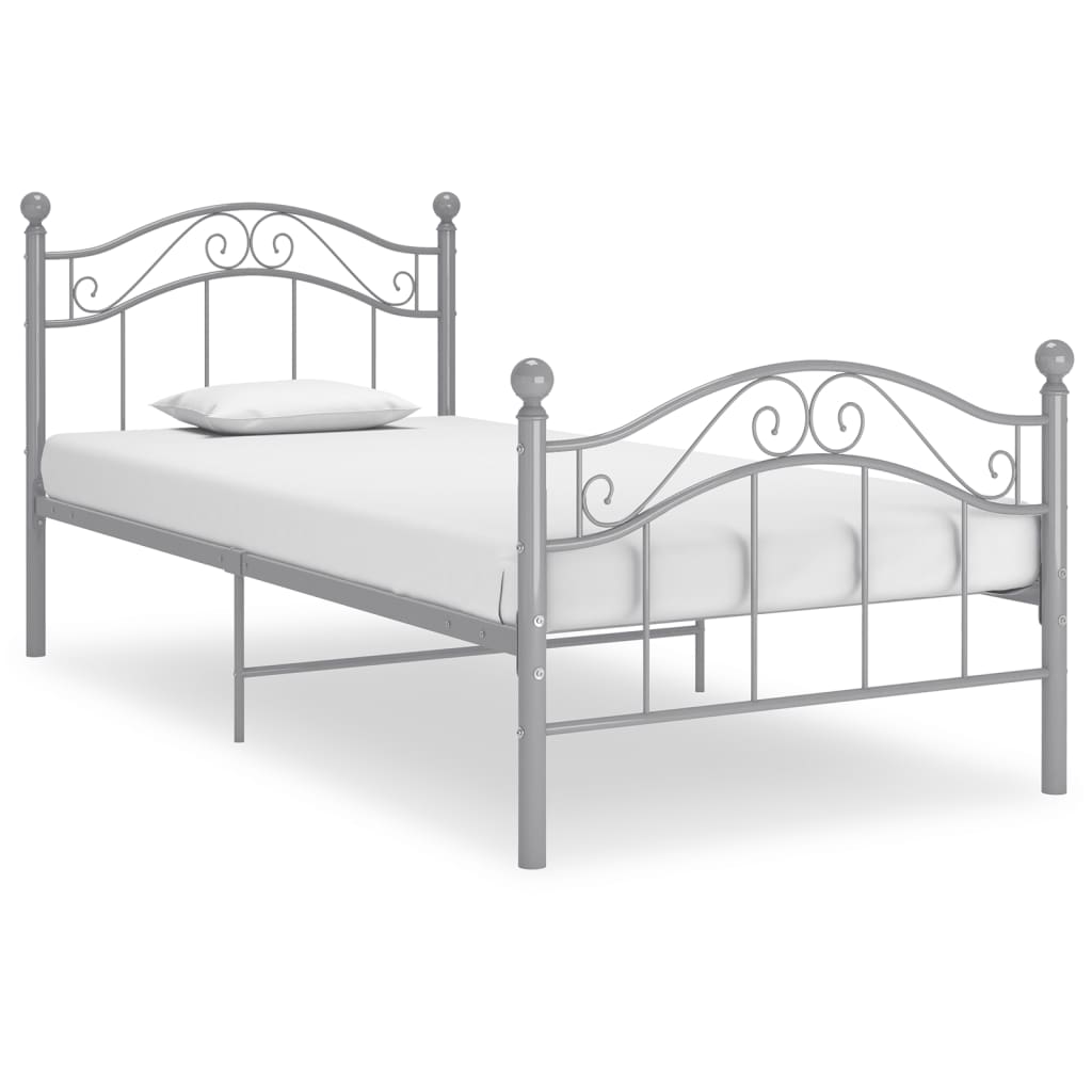 Bedframe metaal grijs 100x200 cm is nu te koop bij PeponiXL, paradijselijk wonen!