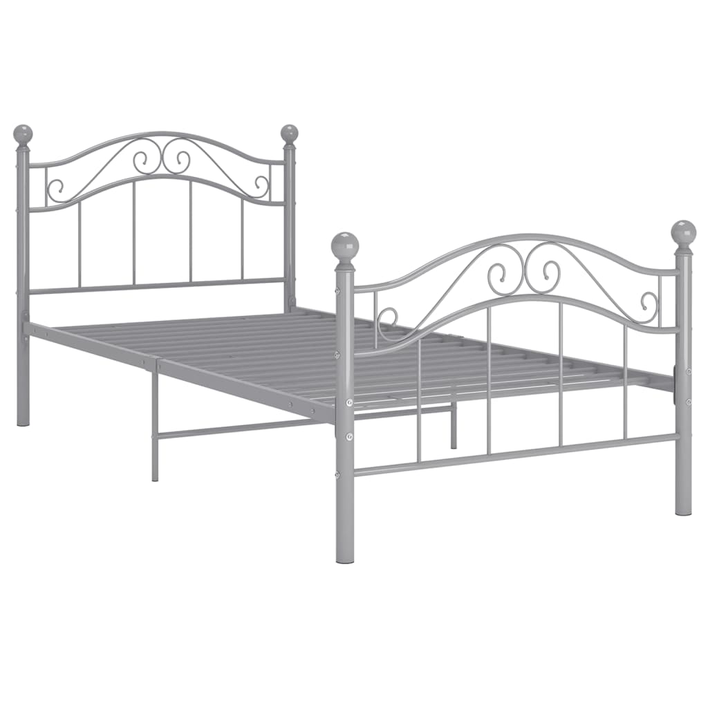 Bedframe metaal grijs 100x200 cm is nu te koop bij PeponiXL, paradijselijk wonen!