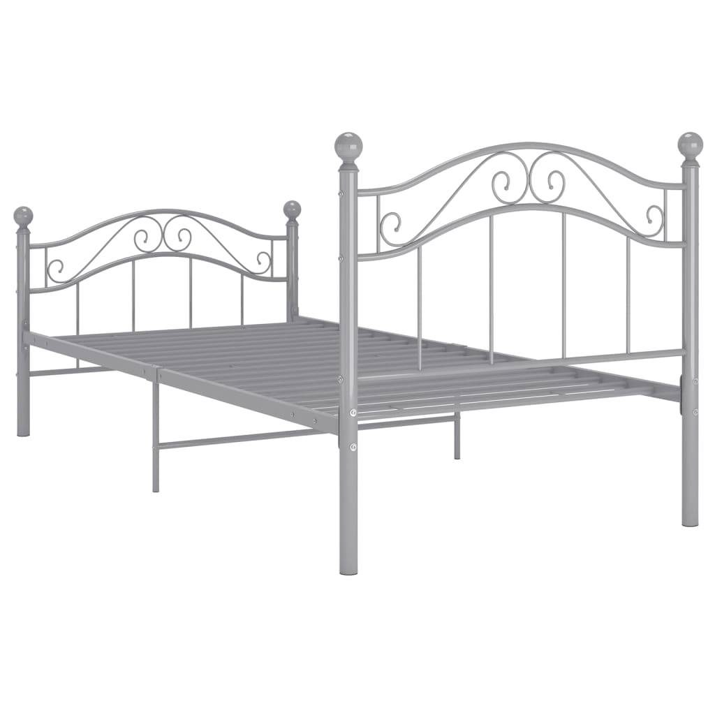Bedframe metaal grijs 100x200 cm is nu te koop bij PeponiXL, paradijselijk wonen!