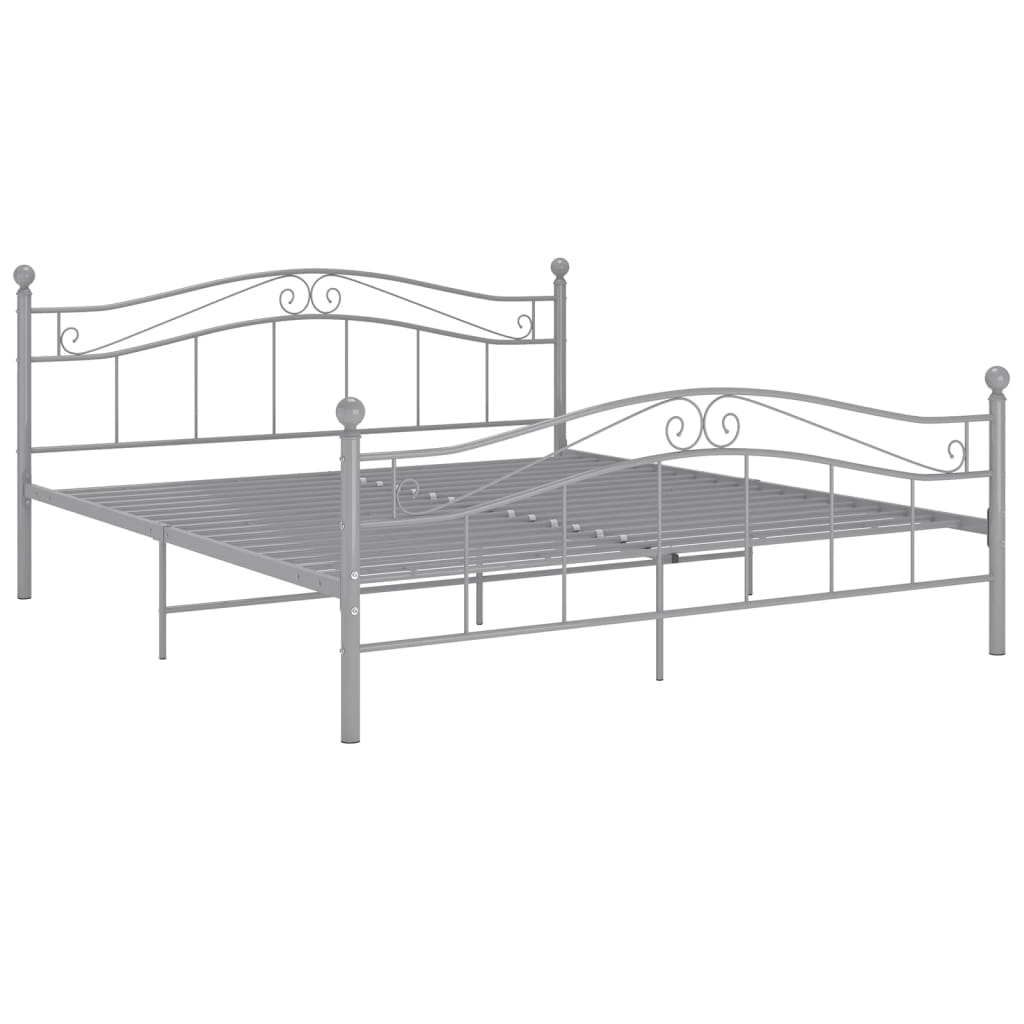Bedframe metaal grijs 200x200 cm is nu te koop bij PeponiXL, paradijselijk wonen!