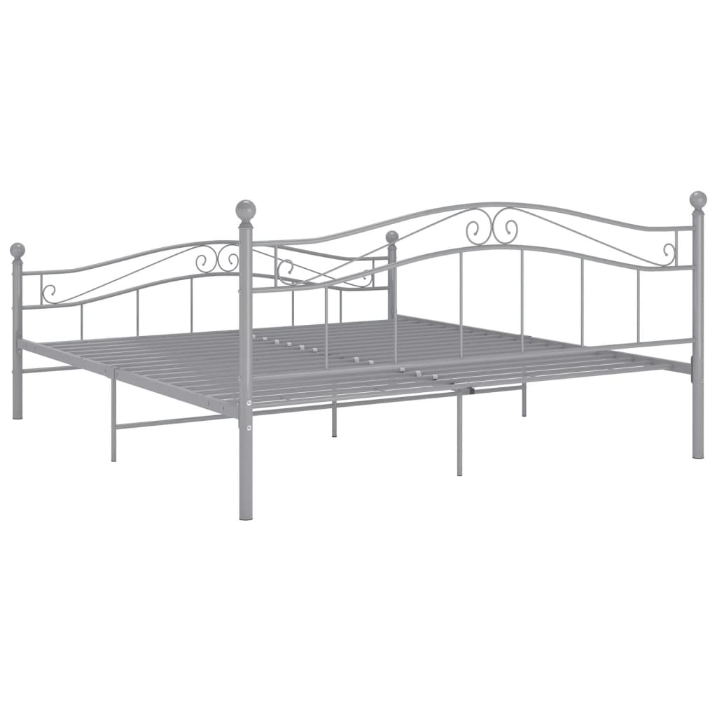 Bedframe metaal grijs 200x200 cm is nu te koop bij PeponiXL, paradijselijk wonen!
