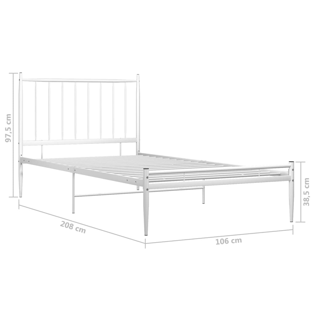 Bedframe metaal wit 100x200 cm is nu te koop bij PeponiXL, paradijselijk wonen!