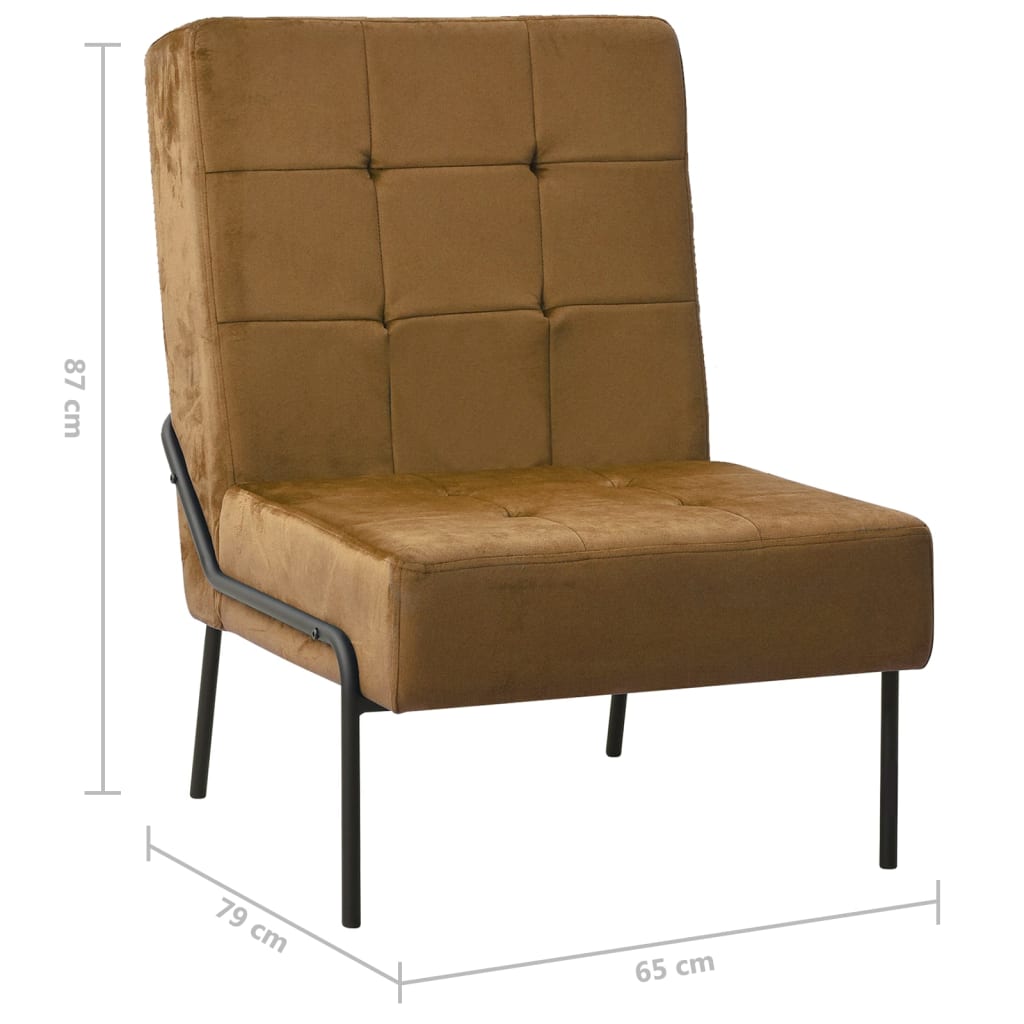 Relaxstoel 65x79x87 cm fluweel bruin is nu te koop bij PeponiXL, paradijselijk wonen!