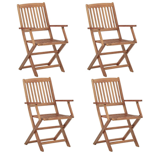 Tuinstoelen 4 st inklapbaar massief acaciahout is nu te koop bij PeponiXL, paradijselijk wonen!