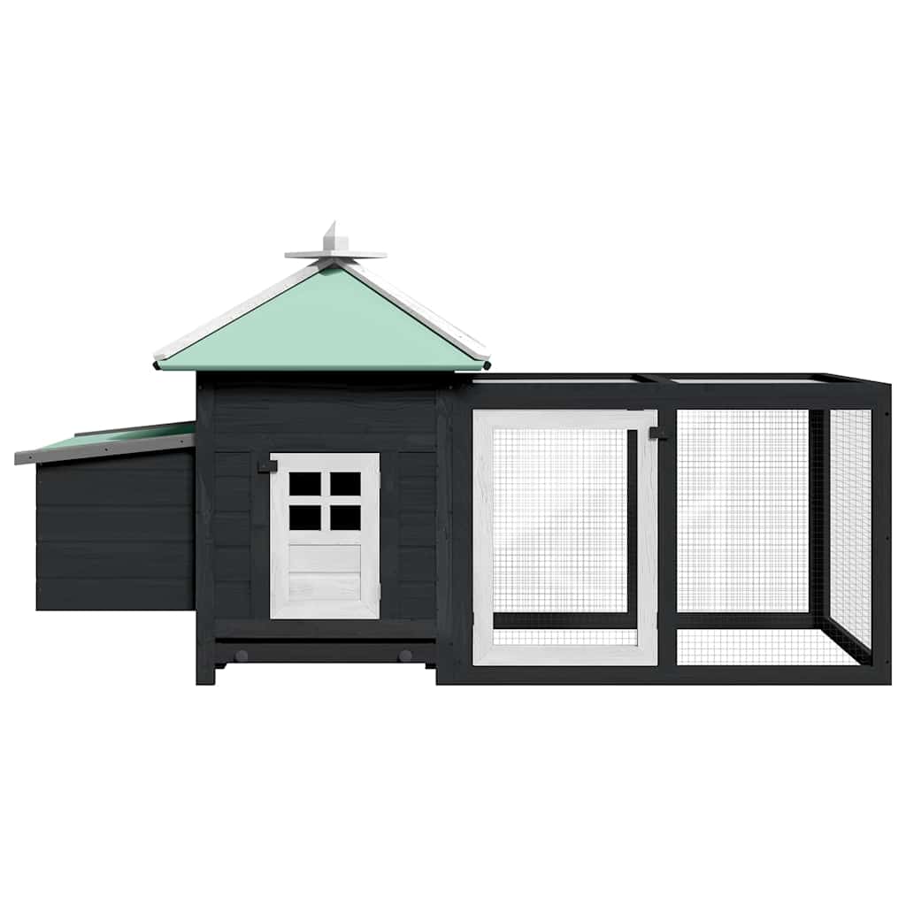 Kippenhok met nestkast 190x72x102 massief vurenhout grijs is nu te koop bij PeponiXL, paradijselijk wonen!