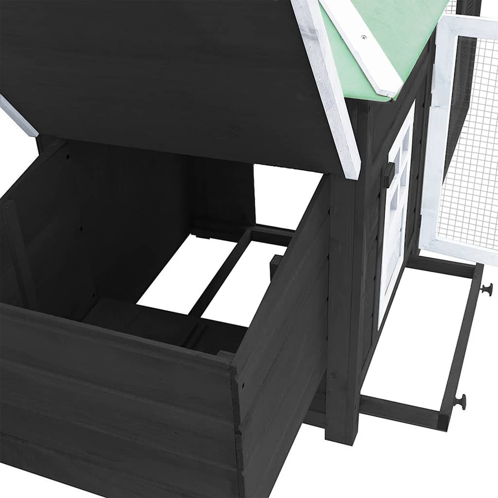 Kippenhok met nestkast 190x72x102 massief vurenhout grijs is nu te koop bij PeponiXL, paradijselijk wonen!