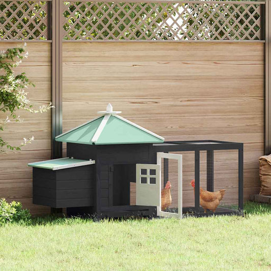 Kippenhok met nestkast 190x72x102 massief vurenhout grijs is nu te koop bij PeponiXL, paradijselijk wonen!