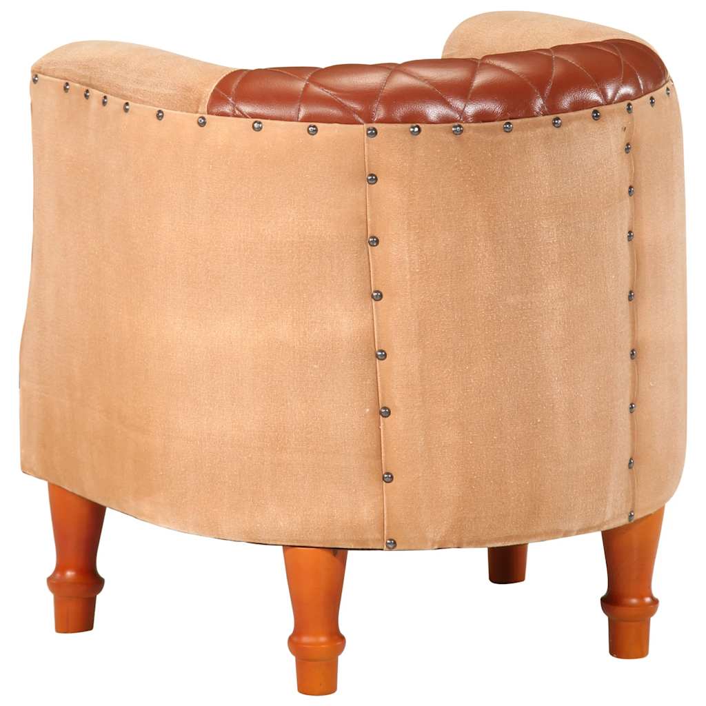 Kuipstoel echt leer en massief mangohout bruin is nu te koop bij PeponiXL, paradijselijk wonen!