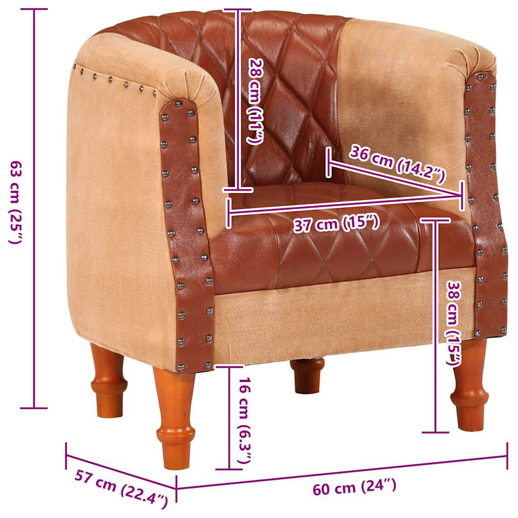 Kuipstoel echt leer en massief mangohout bruin is nu te koop bij PeponiXL, paradijselijk wonen!