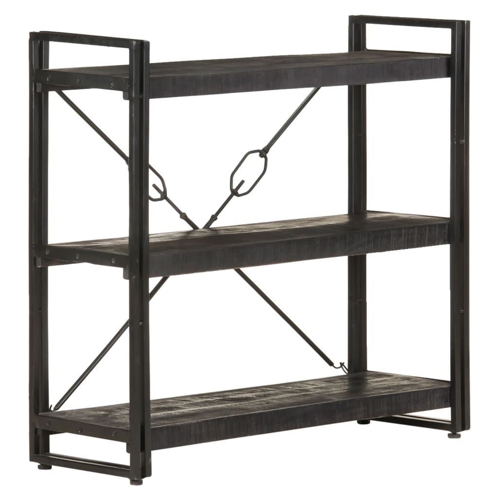 Boekenkast met 3 schappen 90x30x80 cm massief mangohout is nu te koop bij PeponiXL, paradijselijk wonen!