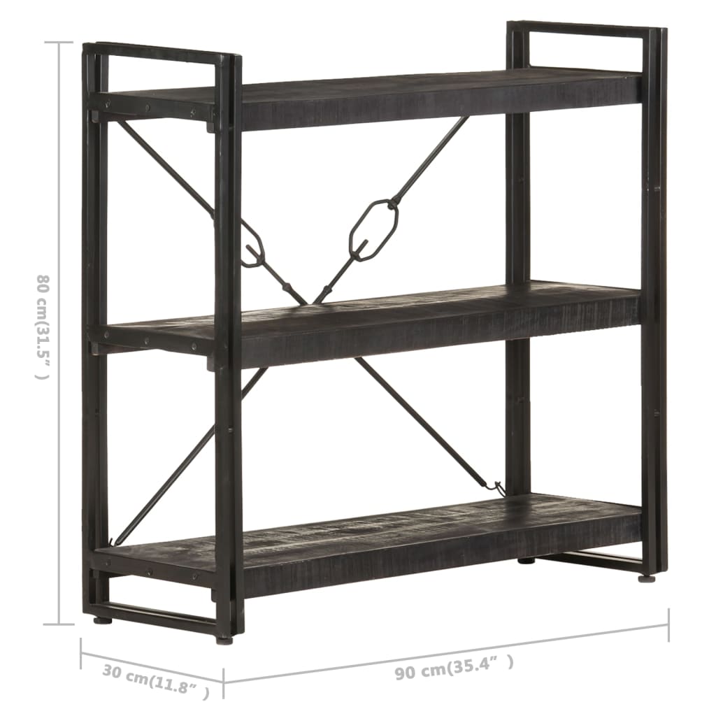 Boekenkast met 3 schappen 90x30x80 cm massief mangohout is nu te koop bij PeponiXL, paradijselijk wonen!