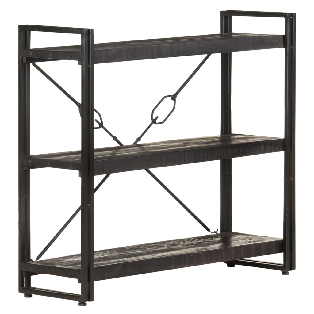 Boekenkast met 3 schappen 90x30x80 cm massief mangohout is nu te koop bij PeponiXL, paradijselijk wonen!