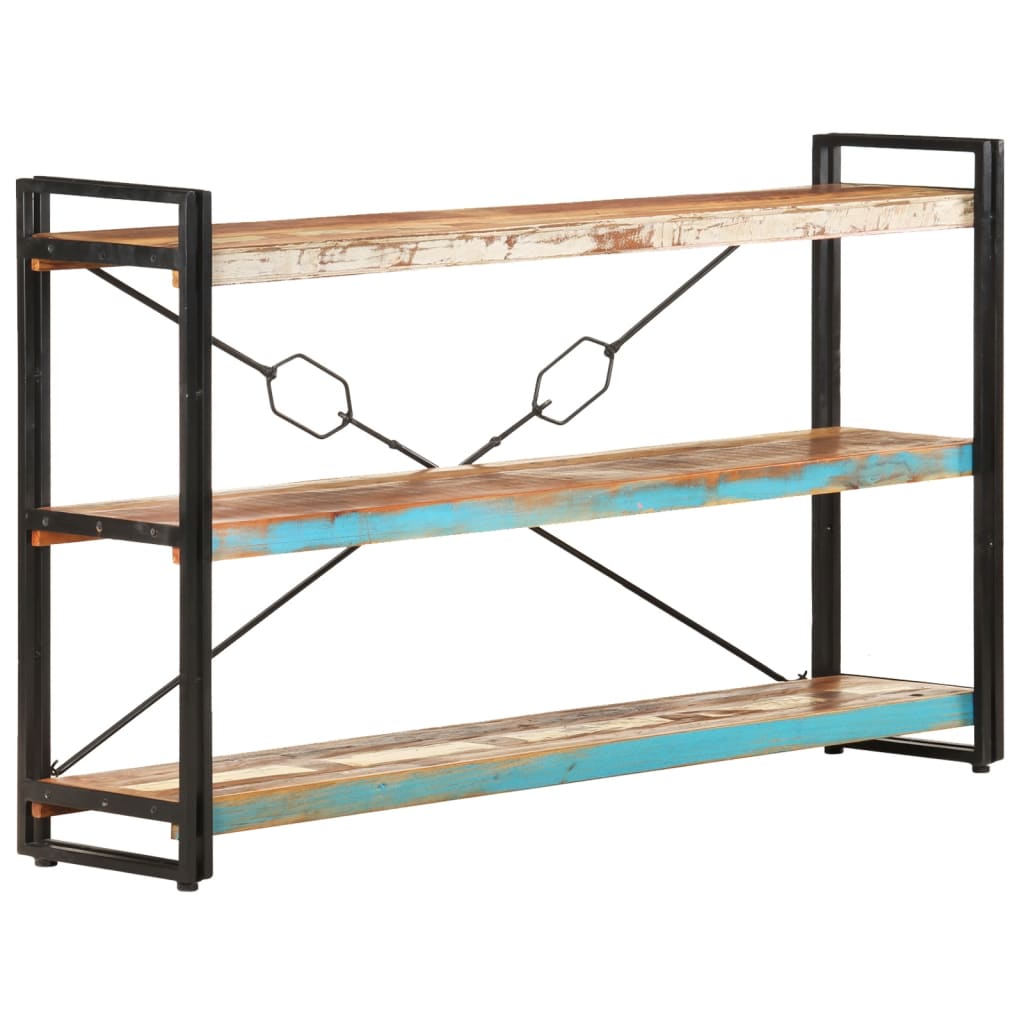 Boekenkast met 3 schappen 140x30x80 cm massief gerecycled hout is nu te koop bij PeponiXL, paradijselijk wonen!