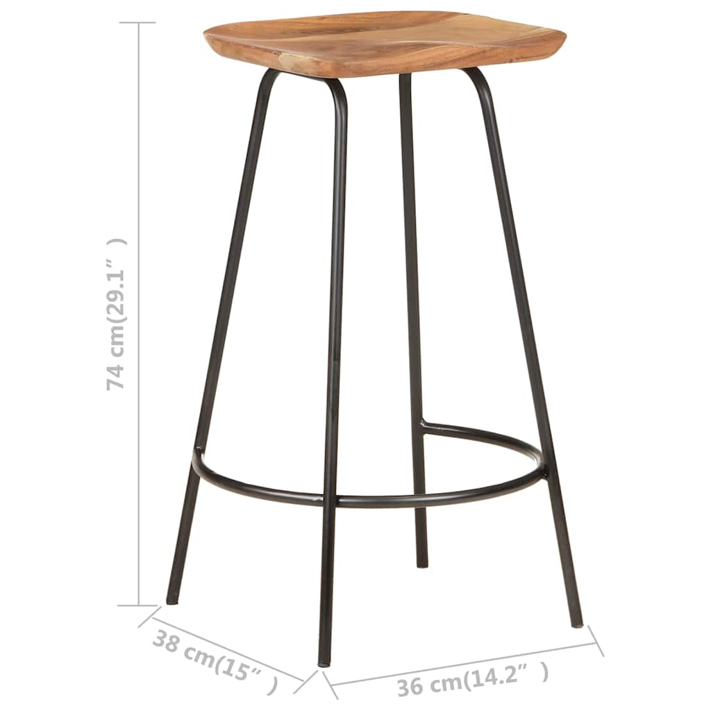 Barkrukken 2 st massief acaciahout is nu te koop bij PeponiXL, paradijselijk wonen!