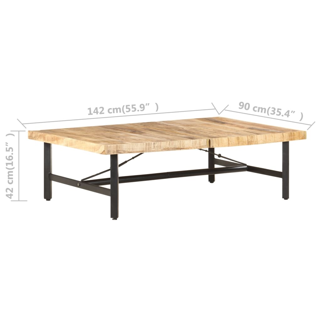 Salontafel 142x90x42 cm massief mangohout is nu te koop bij PeponiXL, paradijselijk wonen!