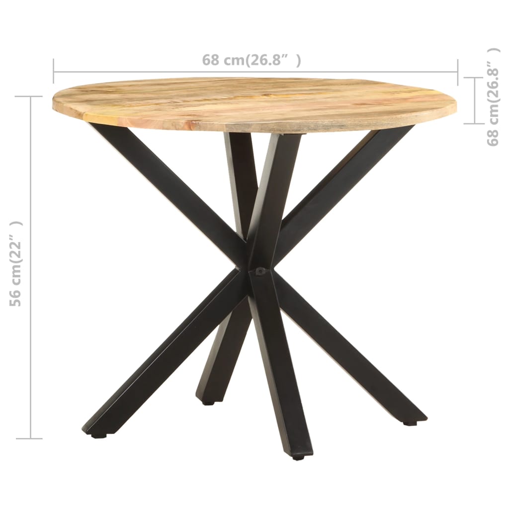 Bijzettafel 68x68x56 cm massief mangohout is nu te koop bij PeponiXL, paradijselijk wonen!