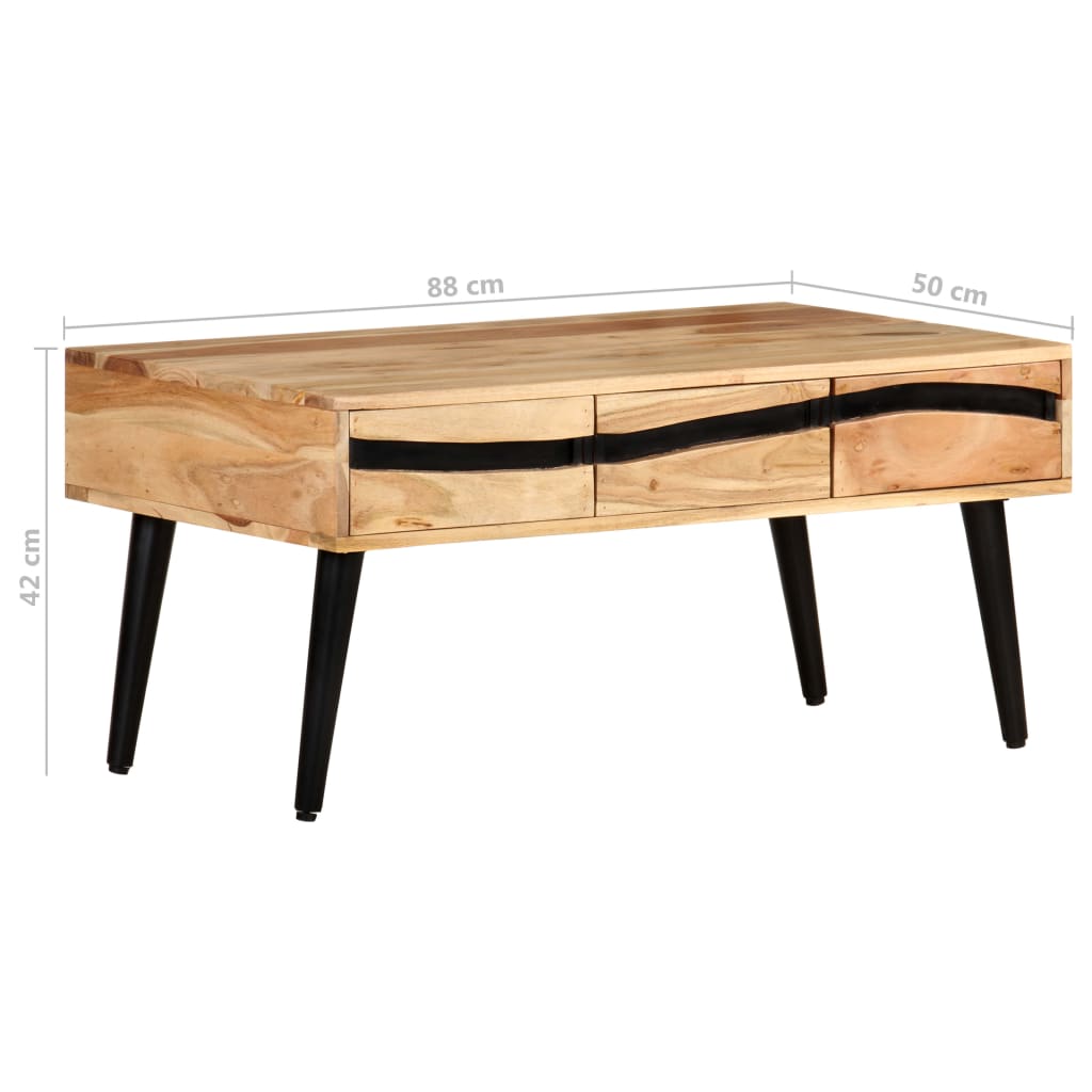 Salontafel 88x50x42 cm massief acaciahout is nu te koop bij PeponiXL, paradijselijk wonen!
