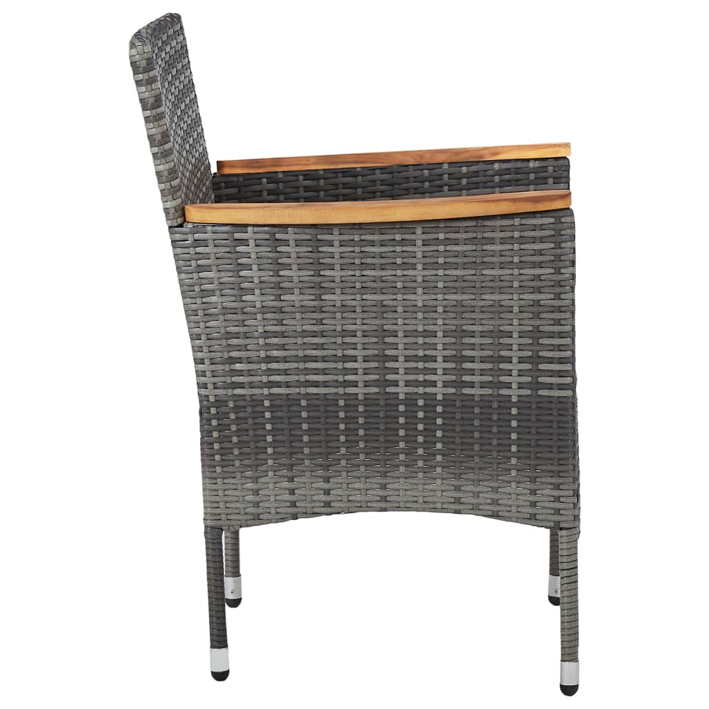 3-delige Tuinset poly rattan en acaciahout grijs is nu te koop bij PeponiXL, paradijselijk wonen!