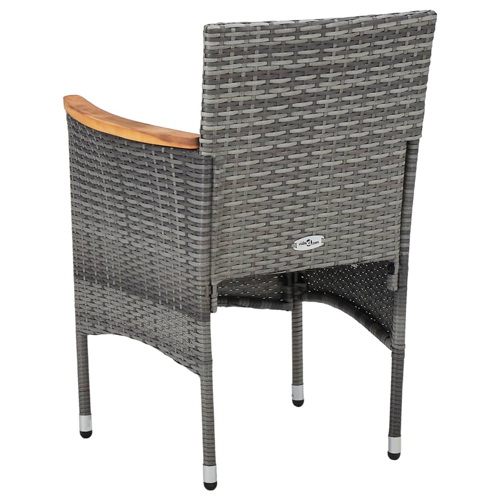 3-delige Tuinset poly rattan en acaciahout grijs is nu te koop bij PeponiXL, paradijselijk wonen!