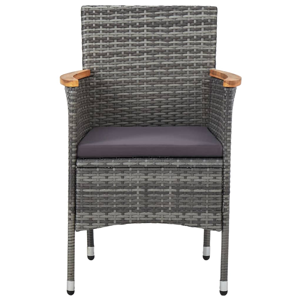 3-delige Tuinset poly rattan en acaciahout grijs is nu te koop bij PeponiXL, paradijselijk wonen!