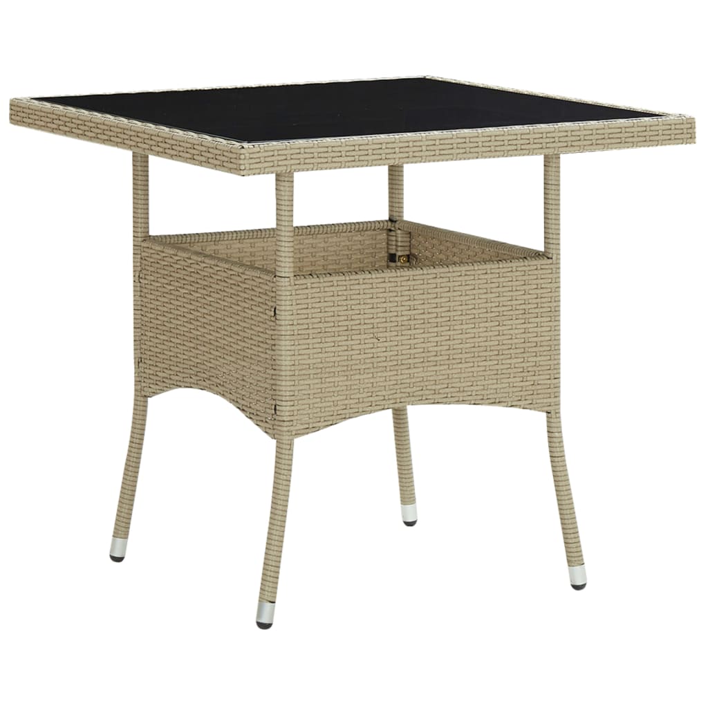 5-delige Tuinset poly rattan en glas beige is nu te koop bij PeponiXL, paradijselijk wonen!