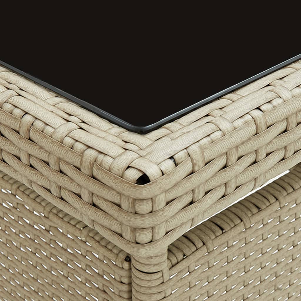 5-delige Tuinset poly rattan en glas beige is nu te koop bij PeponiXL, paradijselijk wonen!