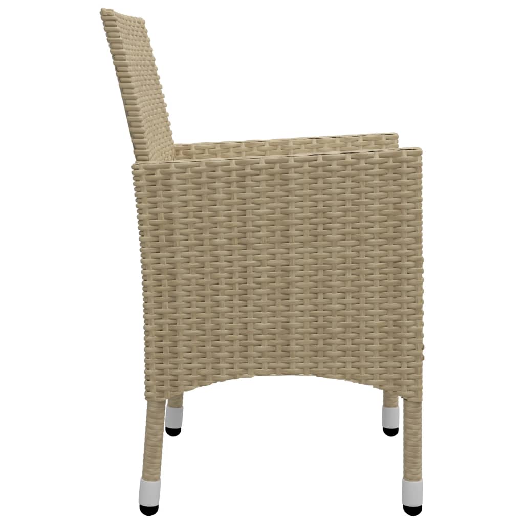 5-delige Tuinset poly rattan en glas beige is nu te koop bij PeponiXL, paradijselijk wonen!