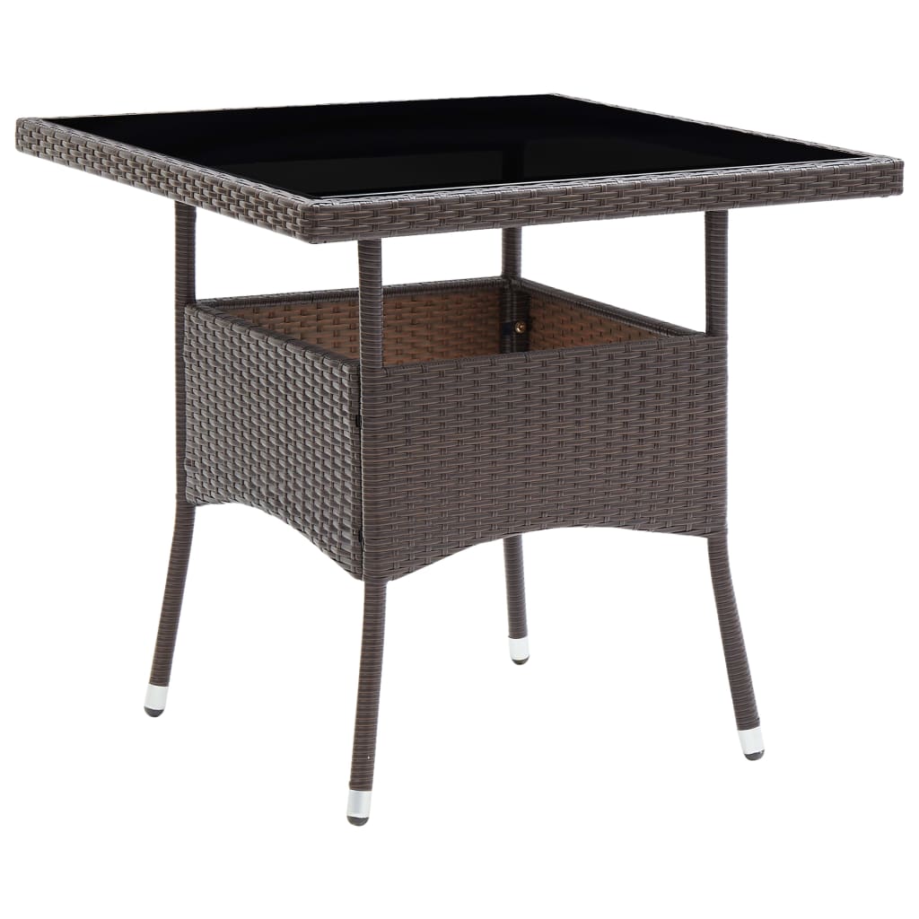 5-delige Tuinset poly rattan en glas bruin is nu te koop bij PeponiXL, paradijselijk wonen!