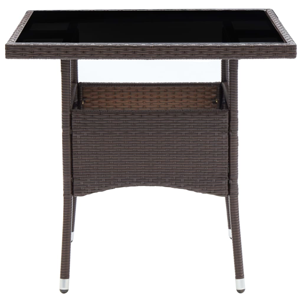 5-delige Tuinset poly rattan en glas bruin is nu te koop bij PeponiXL, paradijselijk wonen!