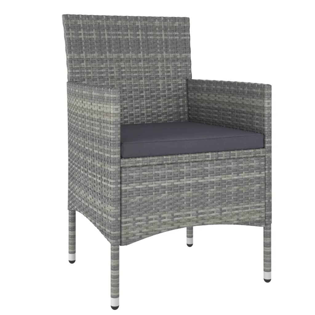 5-delige Tuinset poly rattan en gehard glas grijs is nu te koop bij PeponiXL, paradijselijk wonen!