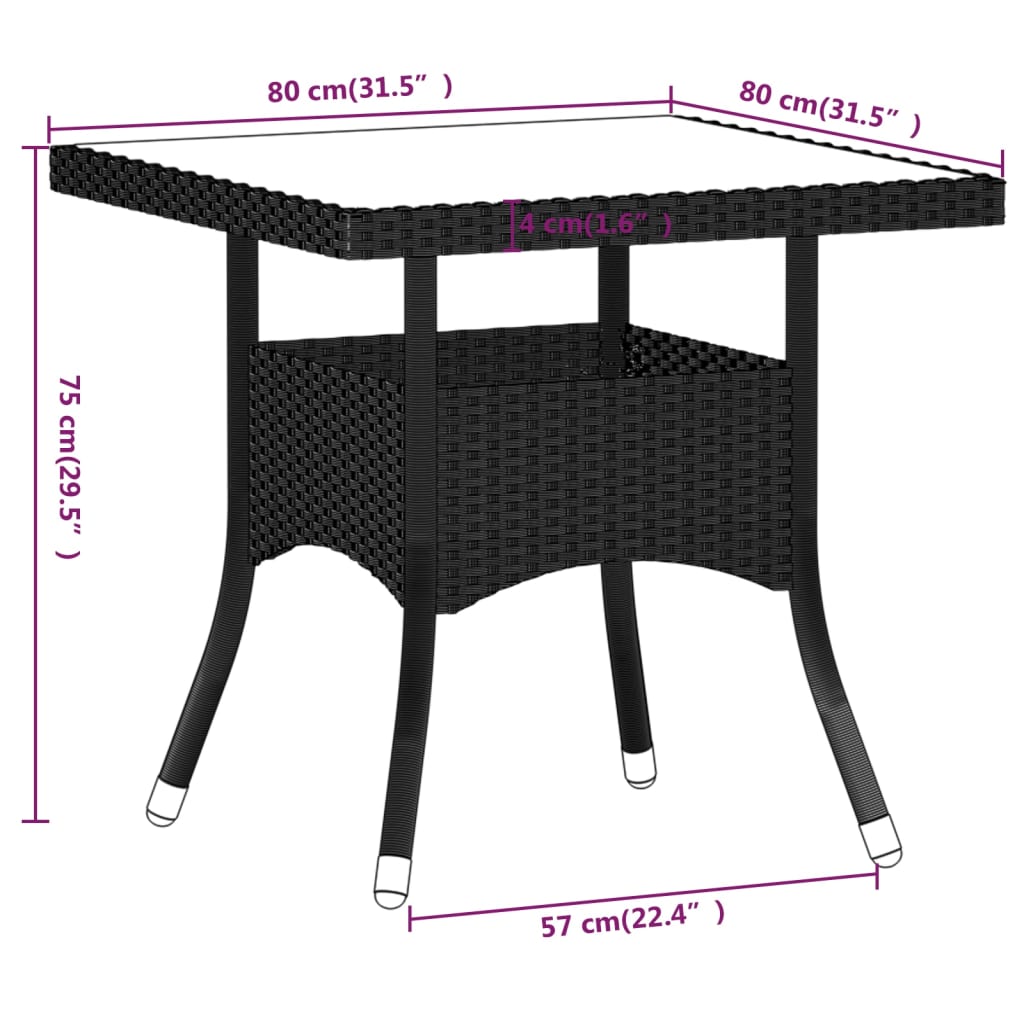 5-delige Tuinset poly rattan en massief acaciahout zwart is nu te koop bij PeponiXL, paradijselijk wonen!