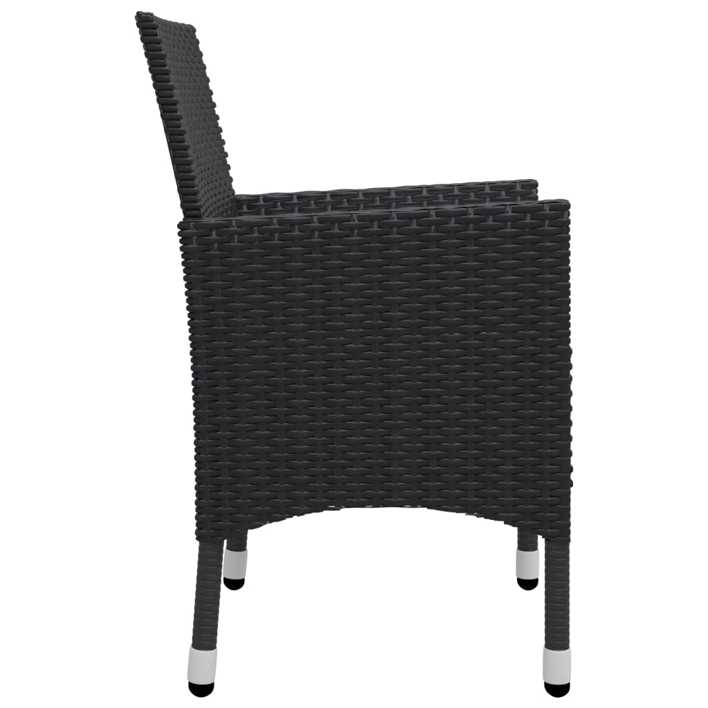 9-delige Tuinset poly rattan en glas zwart is nu te koop bij PeponiXL, paradijselijk wonen!