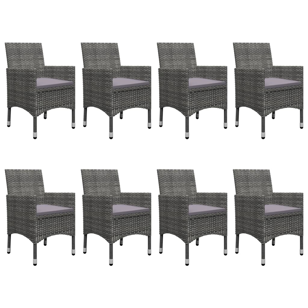 9-delige Tuinset poly rattan en glas grijs is nu te koop bij PeponiXL, paradijselijk wonen!