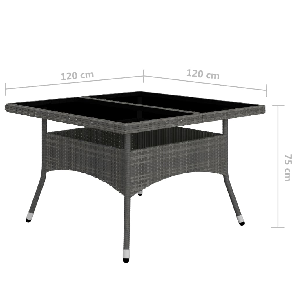 9-delige Tuinset poly rattan en glas grijs is nu te koop bij PeponiXL, paradijselijk wonen!